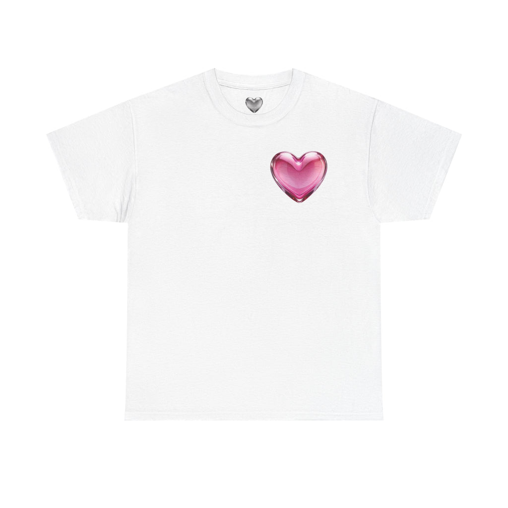 Heart Tee - White & Pink